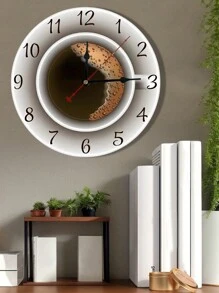 8 英寸/12 英寸/14 英寸咖啡杯装饰静音挂钟，优雅时尚的钟表，适用于客厅、厨房、卧室、书房、办公室、咖啡厅和其他墙壁装饰、家居装饰、房间装饰