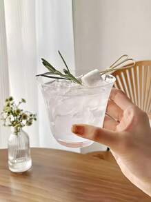 1pc Transparante glazen beker, brede glazen beker, Iced Latte koffiebeker, lichtgewicht Iced American beker, minimalistische theebeker, cocktailbeker, beker voor koude dranken