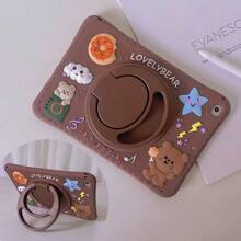 可爱旋转 iPad 10 2024 新款平板电脑保护壳，兼容 iPad Air 5 (2021) 第 9 代、Air 2、Mini 6、iPad 9 - 棕色 - 查看 1