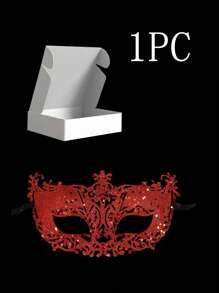 5 件圣诞面具，化妆球威尼斯羽毛面具蕾丝眼罩，半脸化妆球面具，适合各种节日狂欢派对，万圣节必备，圣诞礼物 - 彩色 - 查看 7