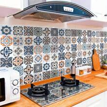 1 Rollo de Adhesivo Mural para Cocina y Muebles, Papel Tapiz Autoadhesivo Impermeable y Resistente al Aceite de 17.7in X 196.8in/118.1in/39.3in, para Azulejos de Baño, Decoración de Pared 3D Vinílica, Renovación de Gabinetes de Cocina y Escritorio, Fácil de Limpiar y Quitar - Multicolor - Ver 5