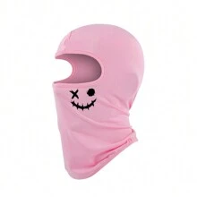 1pc Kids Cartoon Print Pullover Cap, Outdoor Sun Protection Face Mask, Breathable Dust-Proof Headwear, Sports Headband For Older Children