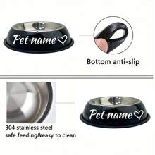 1 gamelle personnalisée en acier inoxydable pour chien avec fond antidérapant, gamelle durable pour chiens de petite, moyenne et grande taille, gamelle personnalisée pour nourriture et eau