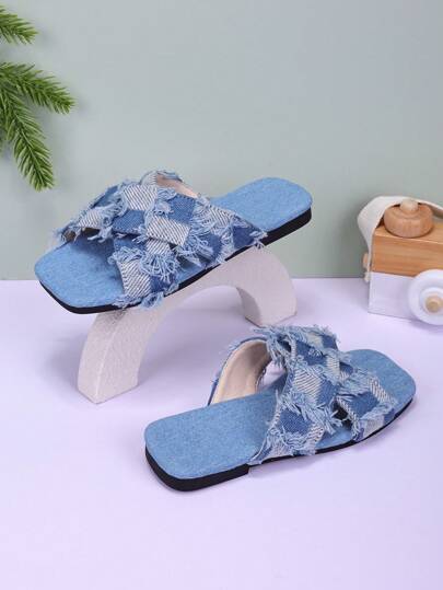 Girls Fashion Letter Lightweight Slippers Leisure Simple Outdoor Indoor Travel Essential