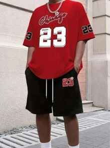 T-Shirt + Shorts Kit Model Chicago 23 Enjoy Red Tumblr Style - SPECIAL PROMOTIONAL LAUNCH - Đỏ - Xem 1
