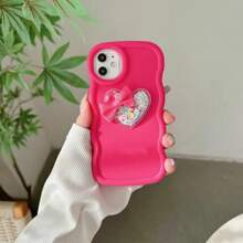 1 Pc Cute Wave Candy-Shaped Phone Case With Smooth Oily Texture, Fruit Liquid Sand Stickers, Compatible With IPhone 11/12/13/14/15/16, Compatible With Redmi Note 11 4G, Compatible With Galaxy A55, Compatible With Infinix Note 30, Compatible With Moto E30, Anti-Drop And Scratch-Resistant,International Version, Not The Domestic Version - Purple - View 1