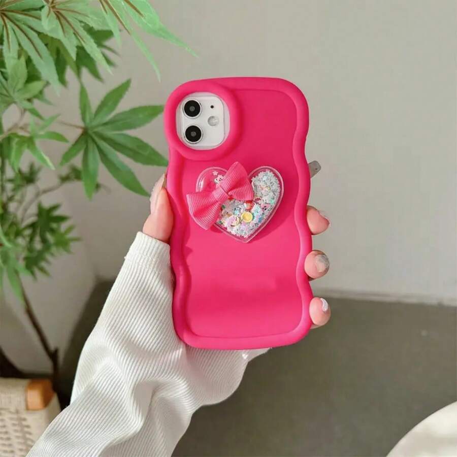 1 Pc Cute Wave Candy-Shaped Phone Case With Smooth Oily Texture, Fruit Liquid Sand Stickers, Compatible With IPhone 11/12/13/14/15/16, Compatible With Redmi Note 11 4G, Compatible With Galaxy A55, Compatible With Infinix Note 30, Compatible With Moto E30, Anti-Drop And Scratch-Resistant,International Version, Not The Domestic Version - Purple - View 1