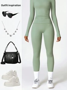 Yefecy 女士紧身裤 - 柔软高腰收腹运动瑜伽裤