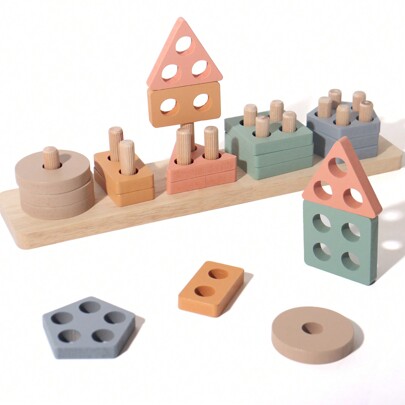 Montessori Toys For 1 Year Old |Toddlers Wooden Sorting And Stacking Toys For  Boys And Girls -|Shape Sorter And Color Stacker Preschool Kids Wood Gifts