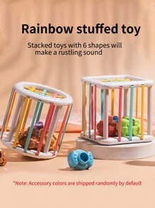 1مجموعة ألعاب مهارات حركية دقيقة ألوان الطيف للأطفال الصغار لتكديس الفاكهة والإمساك بها، لون عشوائي