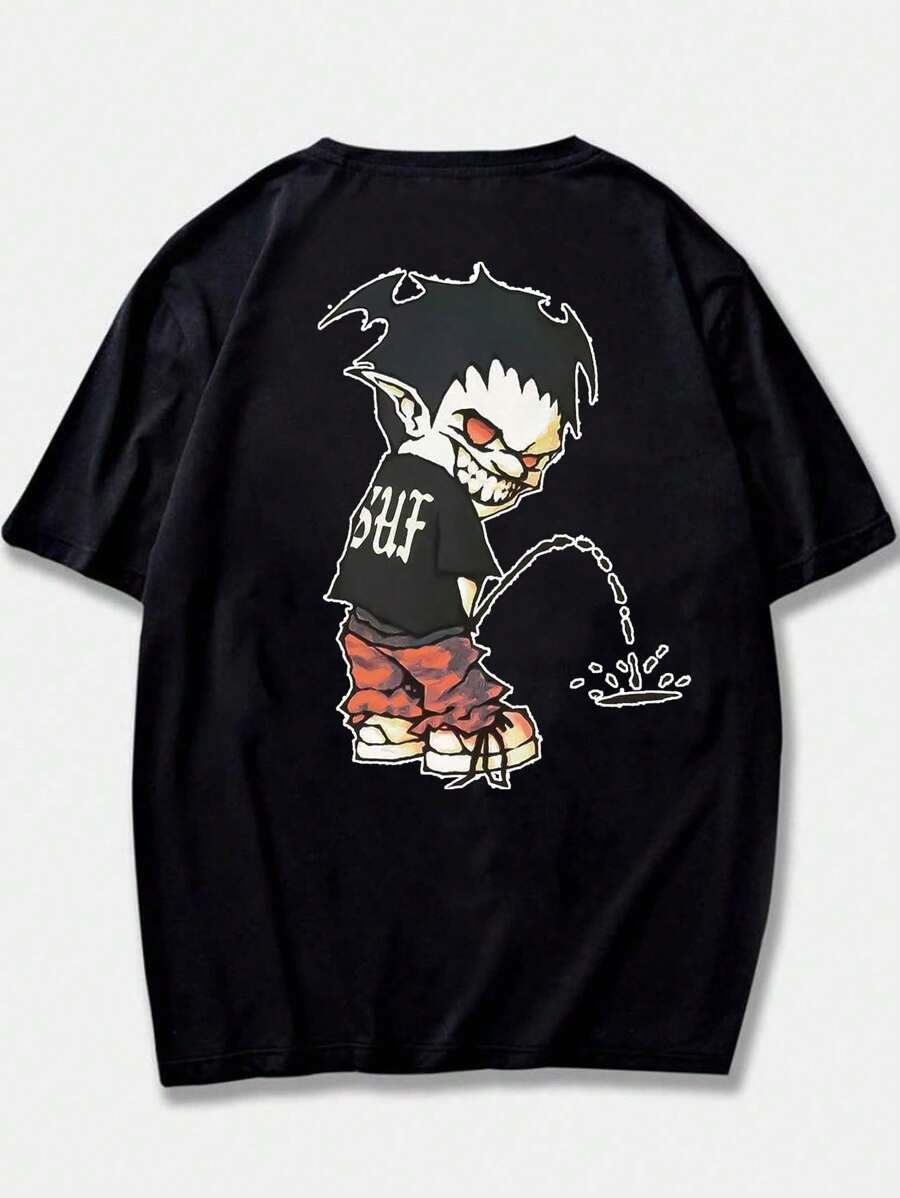 Men's T-Shirt MENINO SAPECA StreetWear 100% Cotton - 黑色 - 查看 1