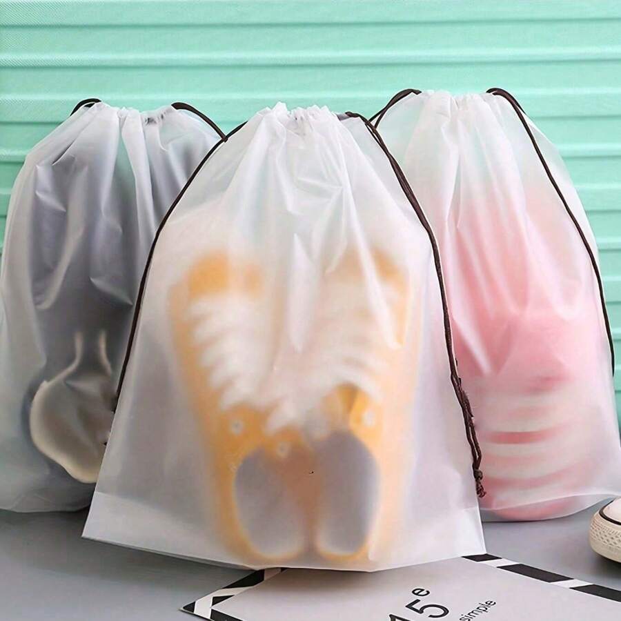 5/10 CÁI Túi đựng giày di động có dây rút đựng đồ lặt vặt Túi đựng đồ trang điểm du lịch chống thấm nước Túi đựng đồ bằng nhựa trong suốt có thể sắp xếp