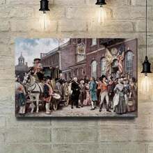 Washington's Inaugration At Philadelphia By Jean Leon Gerome Ferris - Canvas Print Wall Art Famous Painting Reproduction