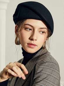 HIMESPORT 100% 羊毛毡英国顶级贝雷帽女士带蝴蝶结礼帽软边德比帽优雅 2025 年冬季正式教堂鸡尾酒茶会礼服婚礼新娘钟形帽 - 純色 - 查看 15