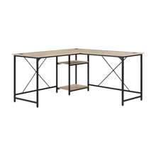 Mainstays Two-Way Convertible Desk With Lower Storage Shelf, Black Wood Grains Finish And Black Metal Frame - 米色 - 查看 11