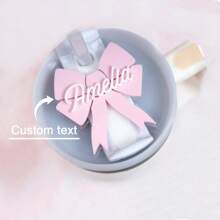Bow Name Plate - Bow Tumbler Name Tag - Cup Accessories - Tumbler Topper - Fits 20, 30 Or 40 Oz Water Bottle