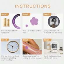 Compact Mirror With UV Camera Sunscreen Test Portable Travel Mirror For Sun Protection Lighted Makeup Mirror 2X Magnification Pocket Mirror For Handbag - as pic - View 4