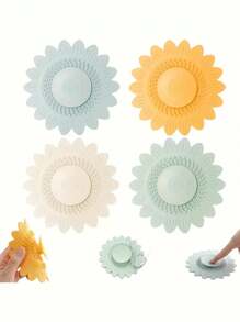 1 pieza Filtro de desagüe de fregadero con diseño de flor, cubierta de desagüe con diseño de flor, filtro de pelo y tapón de desagüe, tapón de desagüe desodorante, desagüe de girasol con función desodorante, adecuado para bañera, fregadero, cocina, accesorios de baño