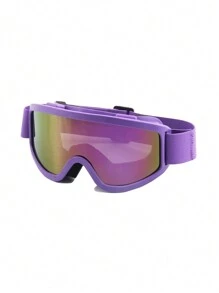 1 pereche de ochelari unisex cu ramă mare pentru PC, ochelari sport cu lentile de vedere nocturnă, ochelari de schi casual cu acoperire oglindită, potriviți pentru purtarea peste ochelari de vedere cu prescripție medicală, pentru schi, motociclete, curse off-road și sporturi în aer liber