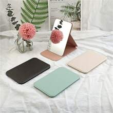 1 Pieza Espejo de Maquillaje Compacto y Portátil, Espejo de Escritorio Minimalista Plegable de PU, Espejo de Bolsillo Lindo para Estudiantes, Decoración del Hogar y Baño, Decoración de Otoño, Organizador de Maquillaje, Accesorios de Baño, Regreso a Clases