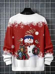 Men's Christmas Graphic Dropped Shoulder Round Neck Sweatshirt