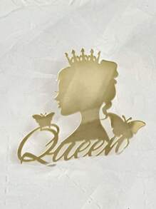 3pcs Birthday Queen Cake Toppers Mirror Acrylic Happy Birthday Cake Topper Side Cake Decorations Cake Inserts Supplies Toppers For Women Queen Birthday Mother's Day Cake Decoration Party Supplies.
