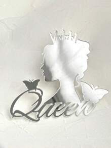 3pcs Birthday Queen Cake Toppers Mirror Acrylic Happy Birthday Cake Topper Side Cake Decorations Cake Inserts Supplies Toppers For Women Queen Birthday Mother's Day Cake Decoration Party Supplies.