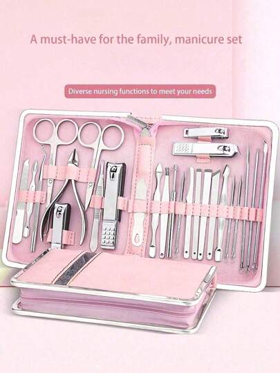 Nail Clipper Set, Manicure Set, Stainless Steel Professional Pedicure Set, Nail Care Tools For Fingernails And Toenails, Portable For Home, Office, Outdoor Travel