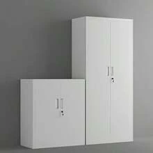 IJINGUR Metal Storage Cabinet With Locking Doors And 2 Adjustable Shelves Small Lockable Storage Cupboard For Home Office Garage White - White-92Hcm - View 9