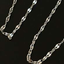 KYQ Cadena brillosa eslabón mediano 45 cm, acero inoxidable. - Plateado - Ver 3