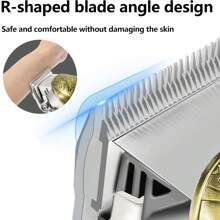 Hair Cutting Machine, Rechargeable Precision Hair Clipper, Men's Shavers With 4 Guide Combs USB Charging - Bronze - View 3