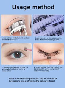 60 piezas/120 piezas de grupos de pestañas postizas C-Curl autoadhesivas, pestañas postizas sin pegamento, de diseño de alto volumen adecuadas para cualquier forma de ojo, aptas para escenario, fiesta y ocasiones festivas