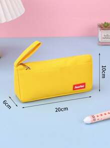 1pc Large Capacity Solid Color Pencil Case, Boys And Girls' School Stationery Bag