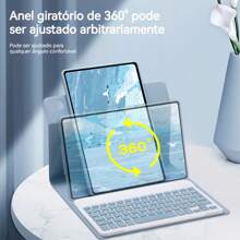 A9 Plus Tablet Case Cover With Foldable Keyboard Pen Holder - Hồng - Xem 6