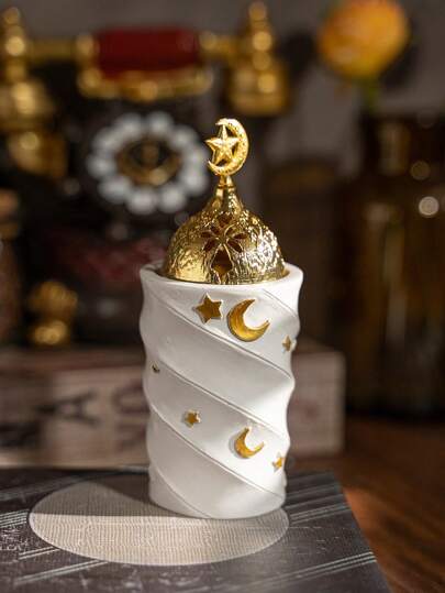 1pc Spiral Star Moon Shaped Home Decor Incense Burner, Eid Gift, Ramadan Decor Accessory