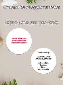 15/35/70/140/350 Pcs Custom Stickers, Round 4x4cm(1.6x1.6in) On White Color Base, Supporting Image/Logo/Text/Font/Color Customization, Suitable As Greeting Stickers/Name Stickers/Gift Stickers/Envelope Sealers For Wedding, Christmas & New Year And Other Holiday Gift Box, Also Great For Brand Promotion For Company/Pet Store/Cake&Bakery/Florist And Other Business Etc