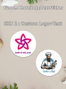 15/35/70/140/350 Pcs Custom Stickers, Round 4x4cm(1.6x1.6in) On White Color Base, Supporting Image/Logo/Text/Font/Color Customization, Suitable As Greeting Stickers/Name Stickers/Gift Stickers/Envelope Sealers For Wedding, Christmas & New Year And Other Holiday Gift Box, Also Great For Brand Promotion For Company/Pet Store/Cake&Bakery/Florist And Other Business Etc