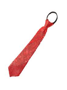 1pc Glitter Pull Tie Necktie, Solid Color Easy Zip Necktie, Suitable For Party, Performance, Celebrations Valentines