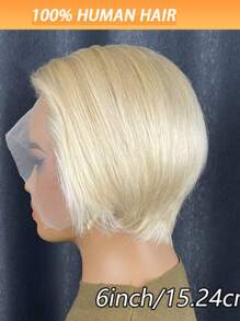 Pixie Cut Lace Front Wigs Human Hair 13X4X1 Lace Front Wigs Human Hair Short Bob Wigs Straight Lace Front Pixie Cut Wigs For Women Pre Plucked With Baby Hair Blonde Color