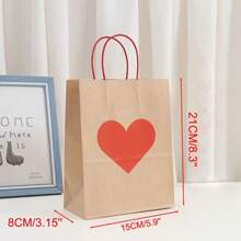 10set, Valentine's Day Gift Bag Heart Kraft Birthday Love Warp Package New Year Mother Day Handle Bag Thanksgiving Day Shopping Bag, Valentine's Day Decor Supplies, Shopping Bag, Party Bag, Wedding Party Gift Bag, Craft Tote Bag, Party Favors,10pcs Bag+10pcs Rope+10pcs Hanging Card Room Decor Bride