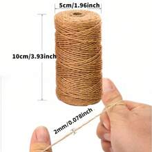 100M/3937 Zoll 2mm Vintage Juteband, Juteleine, Schleifenband, DIY Handwerk, dünner und dicker Jutekordel für Hochzeitsgeschenkverpackung und Party Heim Deko Accessoire