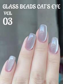 15ml Esmalte de Unha de Cristal de Olho de Gato Tipo Gel Bead de Vidro, Nova Luz Pequena Popular Quente, Cor de Outono e Inverno, Dedicado a Salões de Beleza
