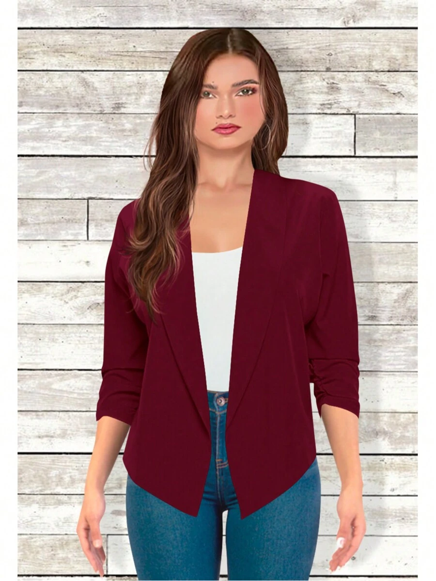 Blazer Casual Manga 3/4 Modelo Tejeda 2 Marca Epifania - Burdeos - Ver 1