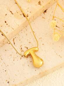 1 Pezzo Collana pendente con 26 lettere in acciaio inossidabile, di stile semplice e alla moda, classico e senza tempo, adatto per uso quotidiano, come regalo, per feste o festival musicali