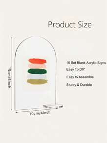 15 Sets Arch Acrylic Table Signs With Stands Clear Blank Acrylic Table Numbers For Wedding Reception Event Party Restaurant Centerpieces Decor Party Favors Room Decor Bride - 15 Sets - View 3