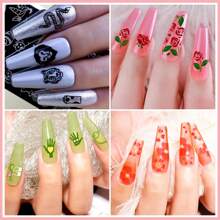 Biutee Nail Stamping Plates With 8 Colors Nail Stamping Polish Gel 10PCS Nail Stamp Plates Nail Stamper Christmas Starry Sky Lace Flower Leaves Animal Nail Stamping Kit Christmas Snowflake Nail Design - 21PCS Plates - View 10