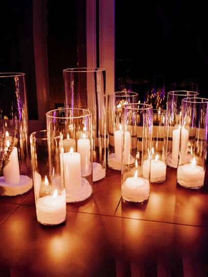 1 conjunto de porta-velas de vidro, adequados para velas flutuantes, porta-velas românticos europeus para jantares à luz de velas, festas de aniversário, banquetes de hotel, casamentos, decorações de festivais de primavera, presentes de Dia dos Namorados, decoração de quartos.