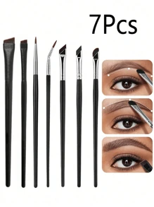 7pcs/Set Ultra Thin & Fine Point Angled Eyebrow Brush, Eyelid Brush, Makeup Brush Set For Eye Makeup,Brush Set,Makeup Brush Kit,Make Up Brush Set,Make Up Set Complete,Makeup Brush Set,Complete Makeup Kit,Brush Kit,Brushes Makeup Set,Makeup Gift Set - Multicolor - View 1