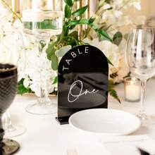 10/20/30pcs Modern Black Acrylic Wedding Table Number Signs, Minimalist Wedding Table Number Signs, Arch Wedding Table Numbers, Wedding Table Reception Signs, Wedding Decor, Home Decor, Birthday Party Decor, Wedding Gifts Party Favors Room Decor Bride Graduation Birthday Decorations Party Decorations Bachelorette