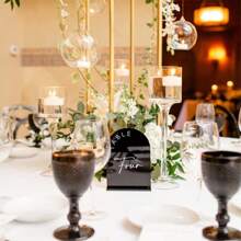 10/20/30pcs Modern Black Acrylic Wedding Table Number Signs, Minimalist Wedding Table Number Signs, Arch Wedding Table Numbers, Wedding Table Reception Signs, Wedding Decor, Home Decor, Birthday Party Decor, Wedding Gifts Party Favors Room Decor Bride Graduation Birthday Decorations Party Decorations Bachelorette